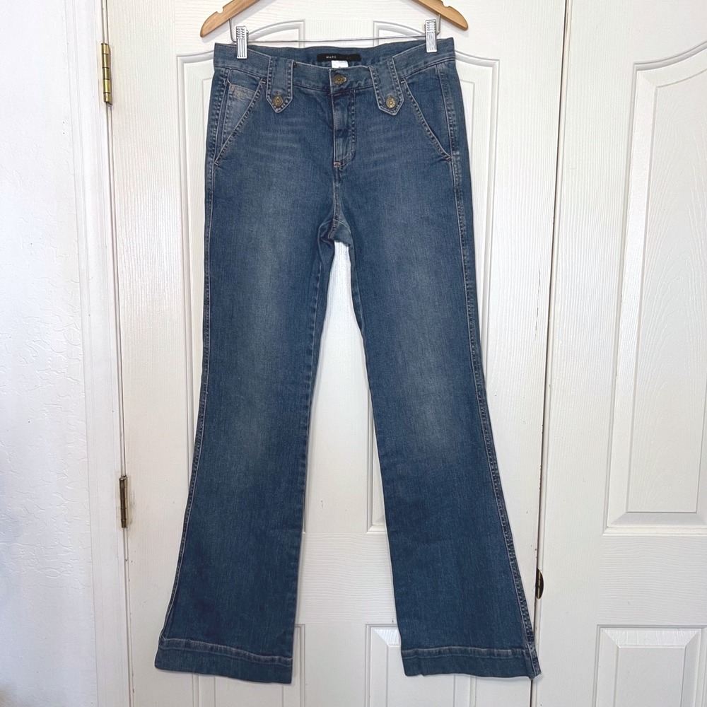 Y2K Marc Jacobs Flared Trousers Button Detail Size 10 Made in Poland